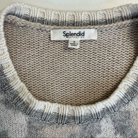 Splendid Mally Colorblock Sweater Leopard Animal Print Neutral Small - Picture 4 of 10